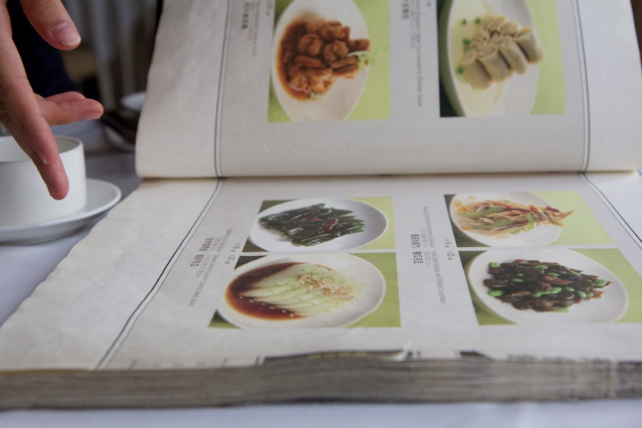 A super thick menu with pictures