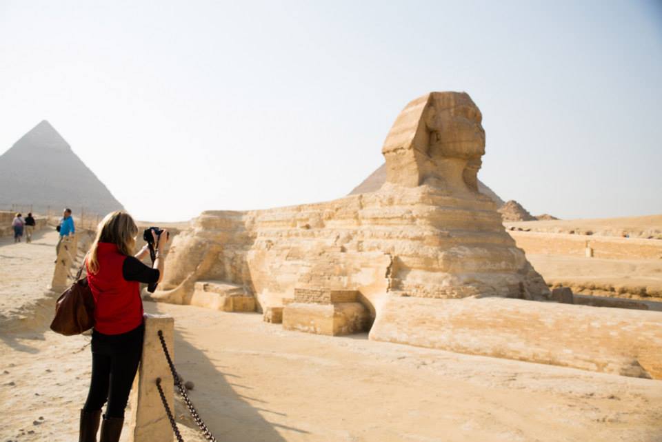 Photographing the Great Sphinx of Giza. Image: Justin Weiler